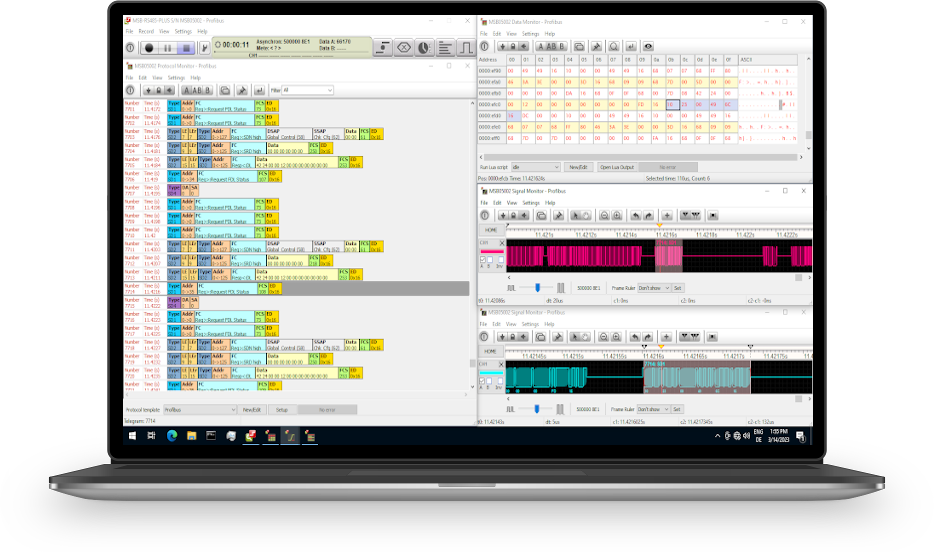 Screenshot einer Profibus Analyse