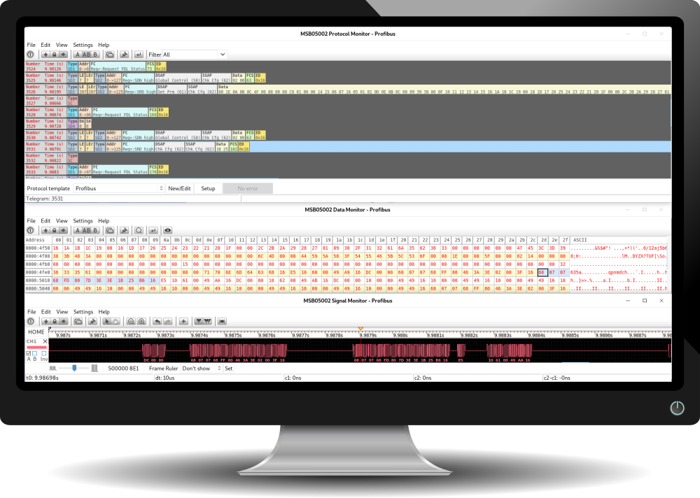 Profibus OSI levels in the IFTOOLS analyzer view