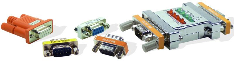 Photo RS232 led tester and various adapters
