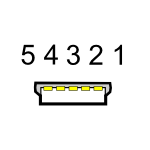 Drawing USB Mini-B plug