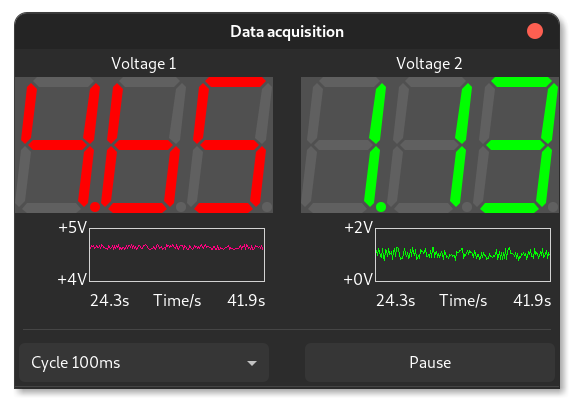 CleverTerm example dialog for real-time data acquisition