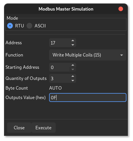 Mosbus master simulation with CleverTerm
